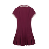 Women's Clothing 2025 Autumn Dress New Women's College Style Style Temperament Short Sleeve