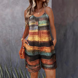 New Women's Clothing Large Print Casual Sleeveless Loose Broad Leg Trousers Plus-Size Women's Clothing