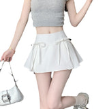 Butterfly Tie With Low-Waisted Babes Half-Dress Girl Retro College Wind-Proof Light Suit Short Skirt A-Word Mini-Skirt