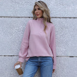 New Wish Autumn Explosion Of Women's Hot Sales Of Pure Color Long Sleeve Zipper Collar