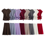 Women's Clothing 2025 Spring New Fashion Temperament Casual Soft Top Dress Dress Set