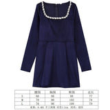 Women's Clothing 2025 Winter New Square Neck Nail Beads To Collect Short A-Shaped Dress