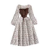 Tide Dress With French Bumpy Dress Broken Floral Dress Color Two Pieces Of Sweet Fake Dress Long Sleeves