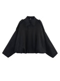 Women's 2025 Spring New Fashion Pilot Bat Sleeve Zipper Jacket T-Shirt