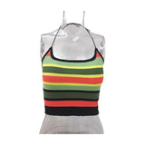 Women's New Sexy Hottie Slings Inside Wearing Multi-Color Striped Short-Enavel Vest