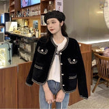 Spring And Winter 2025 Short Scented Sleeker New Marinade Fashion Famous Jacket Temperament Knitted Sweater Top