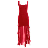 Spring And Summer 2025 New Women's Sexy Slings Open Forked And Hips Long Dress