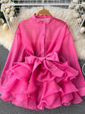 Chiffon Chic Top Women's Autumn Dress New Lotus Side Of The Ocean Design Bow Tied With Niche Shirt