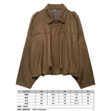 2025 Spring Pilot Jacket Bat Sleeve Zipper Loose Tuffen Jacket Women's Casual Jacket