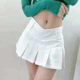 White Half-Dress Sexy Anti-Walking Light Body 100 Folding Skirt Hot Girl Low-Rise Thin Pure Desire Short Skirt Spring And Summer New