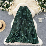 Chiffon Half-Dress Dress Woman Autumn 2025 New Shade Across The Flowing Large Umbrella Skirt Folded Flower A Word Half Skirt