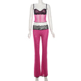 Spring 2025 Women's New Slings A Word Shoulder-To-Shoulder Umbilled Waist Hip Trousers Set