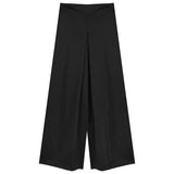 High-Grade Acetic Acid Solid Silk Silk Slipping Fascination Leisure Broad Leg Trousers 2025 Summer New High-Waisted Trousers