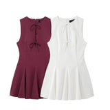 Women's Clothing 2025 Spring New Women's Wide Swing Bow Dress