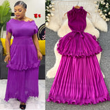 Light Luxury High-End Feeling Sleeveless Dress Women's Summer Lotus Leaves Side Waist Temperament Niche Chic Beautiful Long Dress