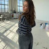 Spring New Knitwear Women's High-End Casual Casual Lazy Style Women's Striped Sweater