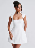 2025 Women's Suspension Sleeveless Wapped Chest Dress Back Zipper