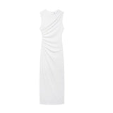 Women's Clothing 2025 Spring New Sleeveless Folding Decorative Fan Flute Dress Dress Dress