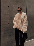 Lazy Wind New Women's Long Languid Languid Collar Long-Sleeved Sweater Casual Knitted Top