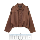Women's 2025 New Bat Sleeve Loose-Fitting Velvet Bomber Jacket Jacket
