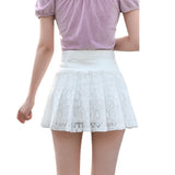 Lace Ultra-Short Skirt Women High Waist Small Skirt Summer Skirt Mini Hundred Folds Ponmp Skirt Skirt 2025 New
