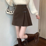 Large-Size Skirt Irregular Skirt Women Autumn And Winter New Fat Mm High Waist Thin Crops A Word 100-Fold Skirt