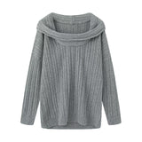 Ins Vintage Lazy Wind Word Collared Knitted Shirt 2025 Autumn New French Babes Loose Collar Sweater