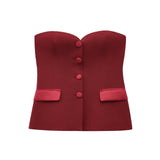 Women's Clothing 2025 Spring New Sexy 4 Color Tight Single-Breasted Breast Small Vest + Short Skirt Set