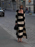 Spring/Summer 2025 New Sexy Dress With Tective Striped Striped Dresses