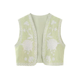 Spring 2025 New Women's Clothing Embroidered Tard Vest