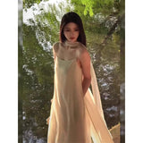 White Atmosphere With A Fluttering Ribbon Dress Women's New Summer Languid Lady Dress
