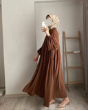 Spring And Autumn New Muslim Women's Clothing Pure Color Elegant Fashion Loose-Fitting Suit