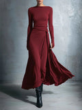 2025 Women's Dress Irregular Sexy Body Dress Temperament Folded Dress