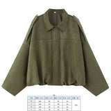 Women's 2025 New Bat Sleeve Loose-Fitting Velvet Bomber Jacket Jacket