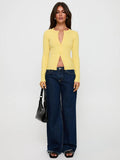 2025 New Women's Sexy Cardigan Street Long-Sleeved Top Solid Color Cardigan Knitwear