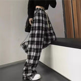 2025 Summer Explosion Thin High-Waisted Vertical Easy Summer Black And White Trousers