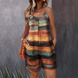 New Women's Clothing Large Print Casual Sleeveless Loose Broad Leg Trousers Plus-Size Women's Clothing