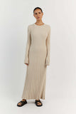 New Women's Fashion Elegant Knitted Dress Sweater Dress Holiday Style Solid Color Bottom Dress