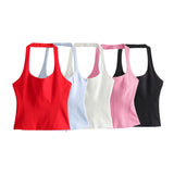 2025 Summer New Slimming Women's Short-Skinned Waistcoat Women's Back-To-Back Top