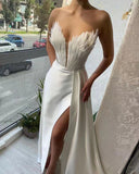 GY23133 Feathers Tug On The Ground To Open The Robe Dress