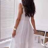 2025 New Sexy Lace Splicing Sling Beach Dress