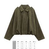 Women's 2025 New Bat Sleeve Loose-Fitting Velvet Bomber Jacket Jacket