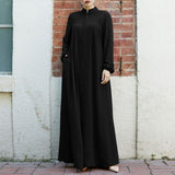 2025 New Muslim Women's Clothing Middle Eastern Arab Style Zippered Open-Shirt Into The Bag Temperament Loose Dress