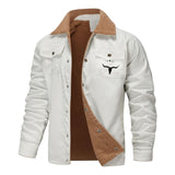 Autumn And Winter Men's Jacket With Velvet Cotton Work Clothes Casual Jacket Jacket