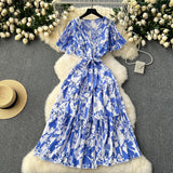 French Vintage Orange Tsper Dress 2025 Summer New Strap Design Design Feel Smashed Spun Dress