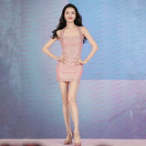 Fashion 2025 Autumn New Women's Clothing Clock Chu Xi The Same Party Hanging Neck Slings Bag Ass Dress Woman