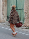 2025 Women's Fashion New Leopard Print Loose Jacket Lamb Wool Jacket