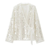 Women's Explosive Beads Decoration And Long-Sleeved Jacket