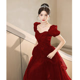Black Evening Dress Dress 2025 New Banquet Temperament Long-Term Luxury Minit Dinner Hosts Walk Show Evening Dress