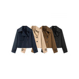 Women's 2025 New Double-Dbutled Short Wind Coat